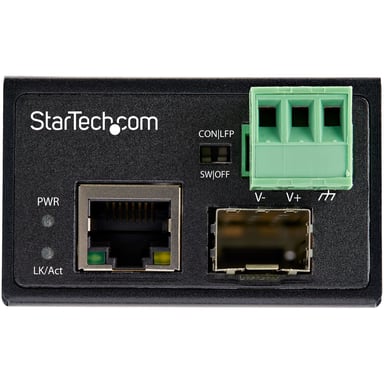 StarTech.com Conversor de Medios Ethernet Industrial de Fibra Multi o Monomodo a Ethernet - SFP a RJ45 - Convertidor - IP30 (IMC100MSFP)