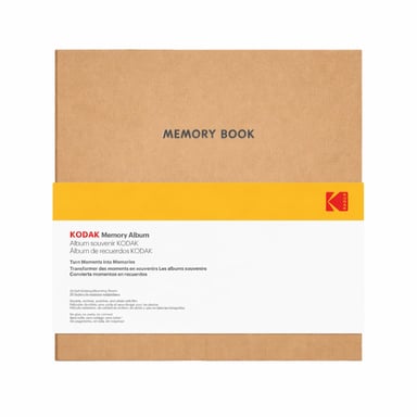 KODAK Memory Book - Album Photo Adhésif, 20 Pages Plastifiées Anti-Décoloration, Couverture Flanelle, Format 23,5x27cm, photos 3R/4R/5R - Marron - Neuf