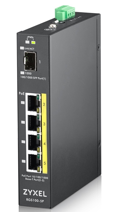Zyxel RGS100 5P Non géré L2 Gigabit Ethernet 101001000 Connexion Ethernet supportant 'alimentation via ce port PoE Neuf