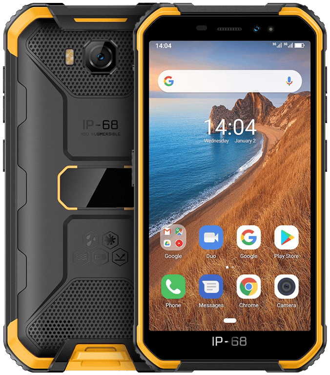 Smartphone Incassable Android 9.0 Dual SIM 3G AntiChoc 5 Pouces 2Go+16Go IP69 Orange YONIS