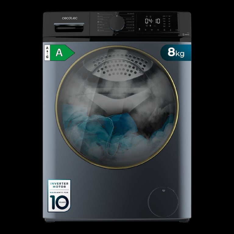Cecotec Lave linge 8 kg Bolero DressCode 8610 Inverter Ice A. Chargement Frontal 1400 RPM SteamMax Motor Inverter Plus 15 Programmes OnSmart Stop&Go DrrumClean Caoutchouc Antibactérien