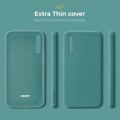 Moozy Minimalist Series Coque en silicone pour Huawei Nova 5T et Honor 20, bleu gris – Finition mate fine et souple en TPU