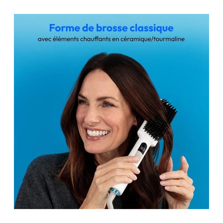 Brosse lissante chauffante MEDION MD19859 46W 5 niveaux 165–210°C céramique/tourmaline écran LED Blanc - Neuf