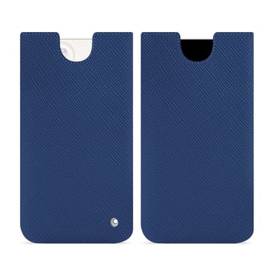 Pochette cuir Apple iPhone 15 Plus -  - Bleu - Cuir saffiano