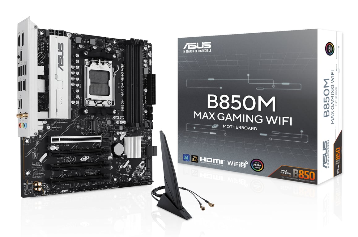 ASUS B850M MAX GAMING WIFI AMD B850 Emplacement AM5 micro ATX Neuf