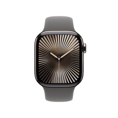Apple Watch Series 10 (2024) GPS + Cellular, Cassa in Titanio Naturale da 42mm con Cinturino in Gomma S/M, Grigio