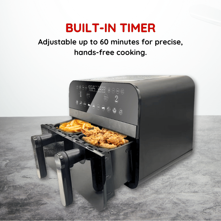 Friteuse à air chaud Airfryer numérique double panier Comfy Nest CNAFD45NB Neuf - vue 3