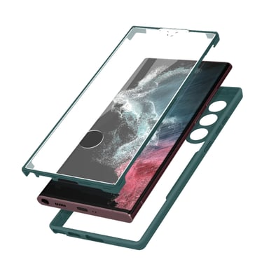 Funda para Samsung Galaxy S22 Ultra Parte Trasera de Plexiglás y Frontal de Polímero Verde