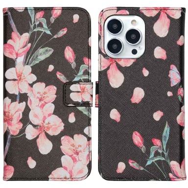 imoshion Design Softcase Bookcase pour Apple iPhone 13 Pro - Blossom Watercolor Black