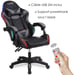 Amstrad AMS-900-LED-GAMER - Fauteuil gaming noir et gris - Serigraphie ''Gamer'' - Eclairage LED 366 effets - Télécommande