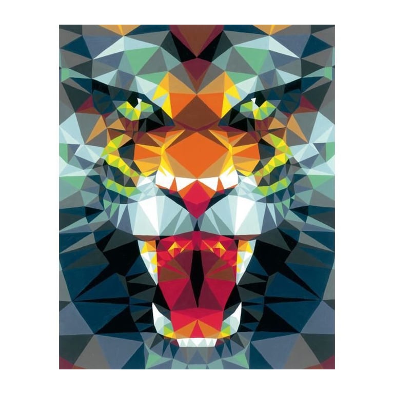 CreArt Tigre polygonal 24x30 cm - Peinture par numéros – Des 12 ans – Ravensburger - 23514 - Neuf