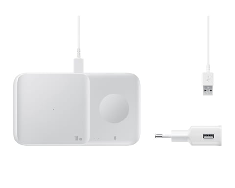 Samsung EP-P4300TWEGEU chargeur d'appareils mobiles Casques, Smartphone, Smartwatch Blanc Recharge sans fil Charge rapide Intérieure