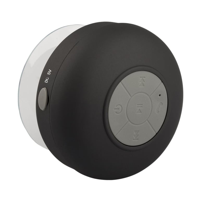 Mini Enceinte Bluetooth Ronde Kit Mains Libres Avec Ventouse Waterproof  Noir YONIS