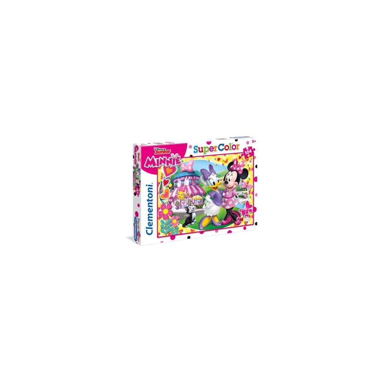 Clementoni 27982 Disney SuperColor Disney Junior Minnie 104 Pièces Puzzle Jeu de Création et Logique pour Enfants à partir de et plus