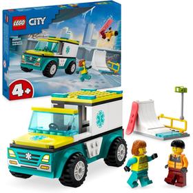Lego 60403 Ambulancia de Emergencias y Chico con Snowboard