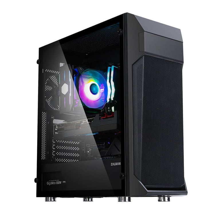 Zalman Z1 Plus ATX Mid Tower PC Case Pre installed 2 x 120mm LED fan in front 1 Midi Tower Neuf
