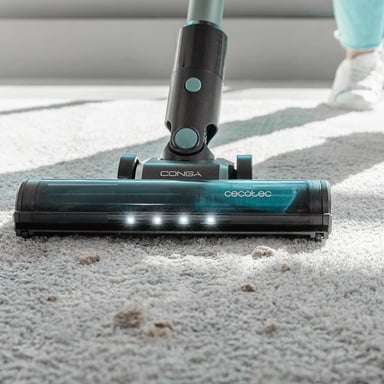 Cecotec 08422 aspiradora de pie y escoba eléctrica Aspiradora escoba 2 en 1 Batería Secar Sin bolsa 215 W Negro 2,2 Ah