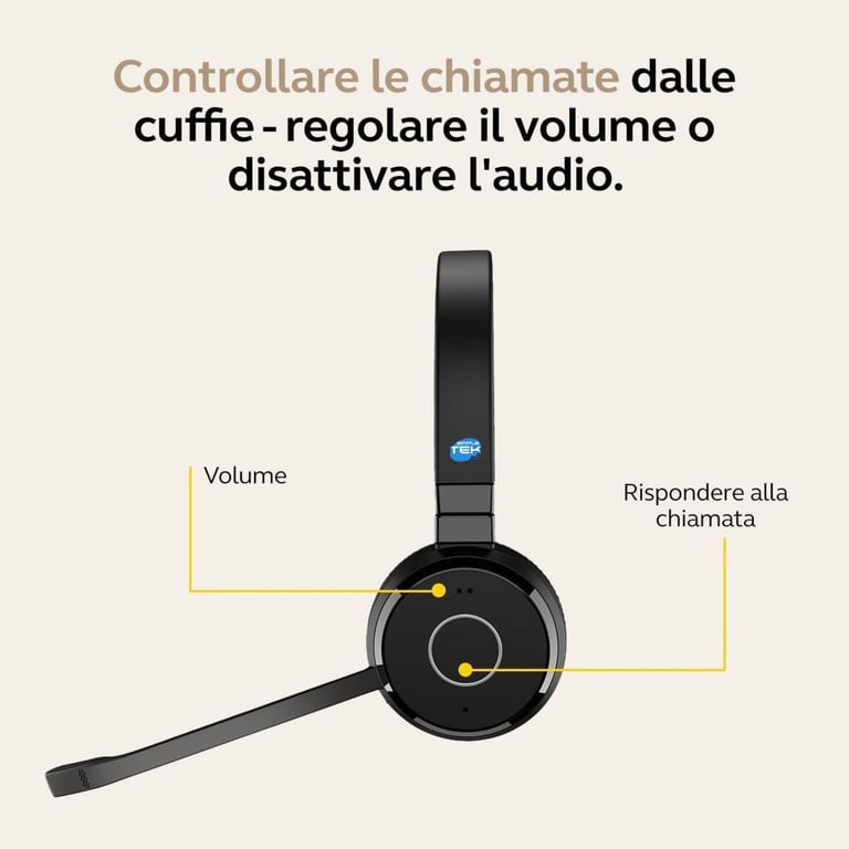 Casque Jabra Evolve 65 UC Mono – Bluetooth, Filaire, Autonomie 12h - vue 3