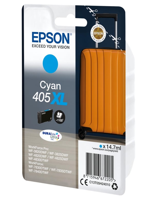 Cartouche d'encre Epson Valise 405 Cyan - vue 7