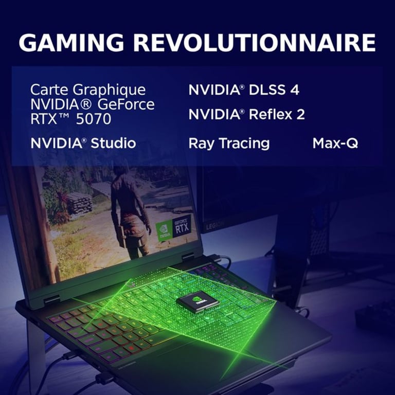 PC portable Gamer LENOVO Legion 5 15IRX10 Windows 11 151 OLED 165hz Core i7 13650HX RTX 5070 RAM SSD - vue 3
