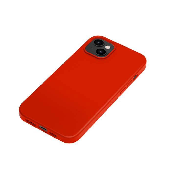 Coque antichoc en gel de silicone doux pour Apple iPhone 14 Plus, Rouge Ardent
