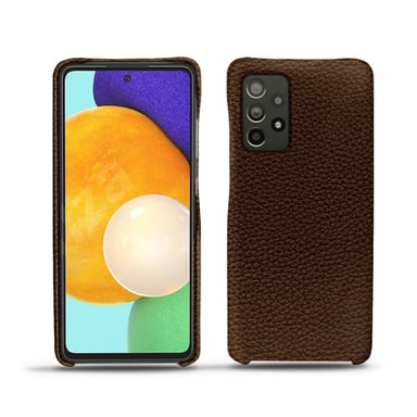Coque cuir Samsung Galaxy A52 -  - Marron - Cuir grainé