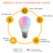 Lampadina connessa Antalya Color - LED Wi-Fi + Bluetooth E27 Bianco + Colori RGB