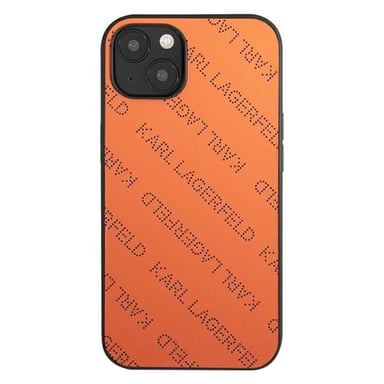 Karl Lagerfeld Funda para iPhone 13 mini con Diseño Perforado, Protección Rígida Naranja