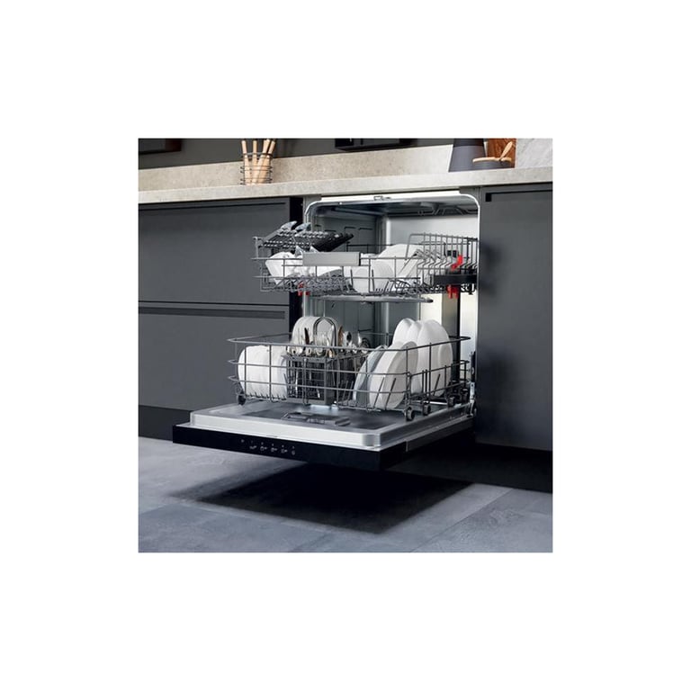 Lave vaisselle Whirlpool W3PFD636B semi intégrable 60 cm 14 couverts panneau de contrôle 5 programmes 46 dB Neuf - vue 2