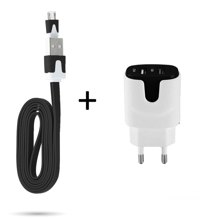 Pack Chargeur pour Manette Playstation 4 PS4 Smartphone Micro USB (Cable  Noodle 1m Chargeur + Double