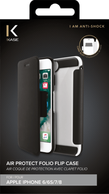Air Coque de protection avec clapet folio pour Apple iPhone 6/6s/7/8/SE 2020, Noir