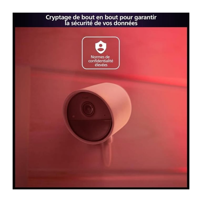 Pack de démarrage caméra de surveillance Philips Hue Secure intérieur extérieur + capteurs et ampoules E27 WCA - vue 3