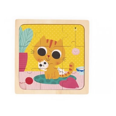Puzzle de madera Peanut Cat - Juego educativo para niños
