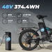 Vélo électrique pliable VARUN C20-1 pour adulte avec moteur 250 W et batterie amovible 48 V 13 Ah