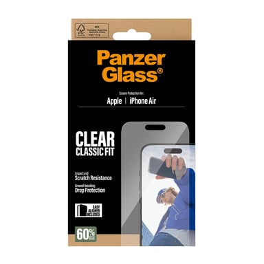 PanzerGlass ® Screen Protector iPhone Air | Classic Fit w. EasyAligner Protector de pantalla Apple 1 pieza(s)