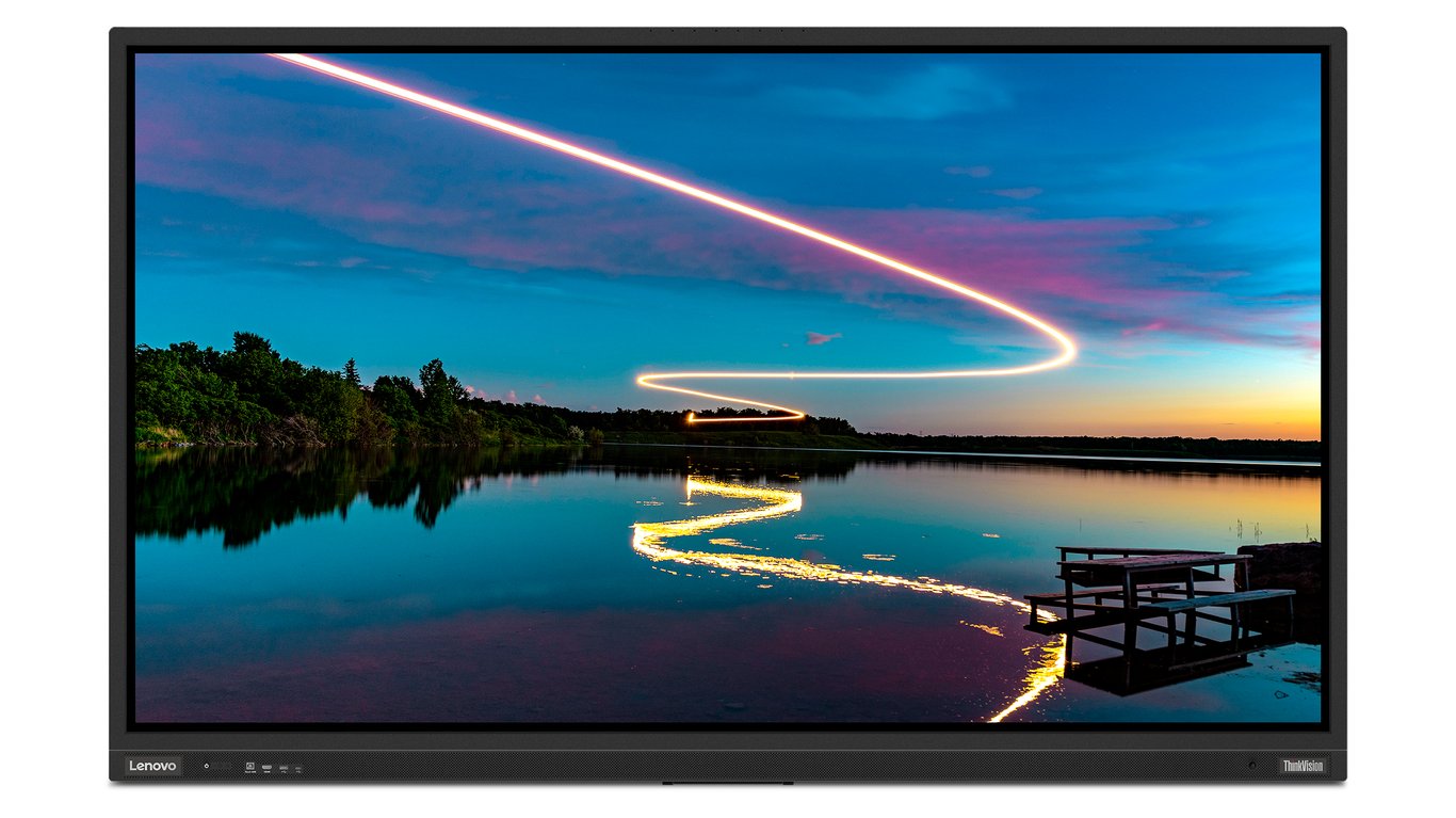 Lenovo ThinkVision T86 Écran LED 86 fixe écran tactile 3840 x 2160 4K @ 60 Hz VA 400 cdm² 4000:1 DisplayHDR 10 6.5 ms haut parleurs corbeau - vue 4