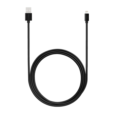 Cable Lightning con certificación MFi Apple Charge Speed 3A de carga/sincronización (2M), negro azabache