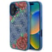 Étui Guess pour iPhone 16 6.1'' niebieski/blue étui rigide 4G Flowers Print MagSafe