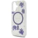 Étui Guess Resin Flowers Glitter MagSafe pour iPhone 16 violet