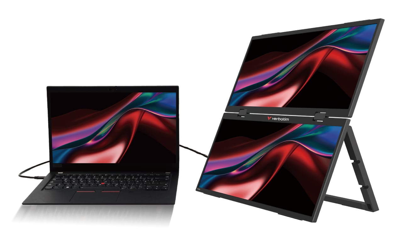 Verbatim Portable 15.6 FHD Dual Monitor Essentials Moniteur portable 39 6 cm 15.6 LCD 1920 x 1080 pixels Neuf - vue 2