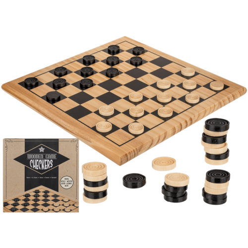 Jeu de Dames en bois Grand Modèle - Neuf