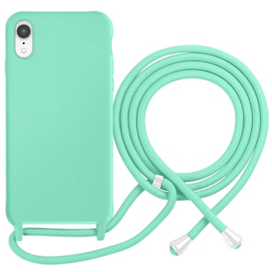 Moxie Funda para iPhone XR de TPU Premium Color Lace con cordón para el cuello Turquesa