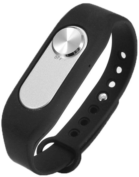 Bracelet Dictaphone Audio Espion Silicone 128 Kbps Wav 8 Go Discret Confort Noir Silicone YONIS