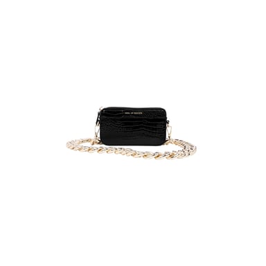 Borsetta modello Nano con motivo coccodrillo e catena a tracolla rimovibile