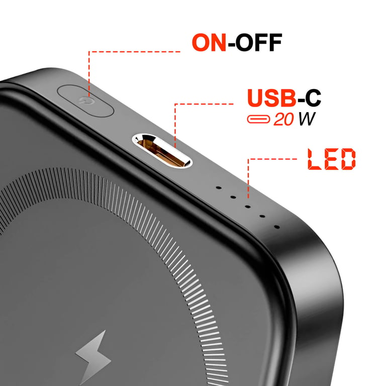 Batterie Externe MagSafe 5000mAh + USB C Béquille Support Vidéo Neuf - vue 3