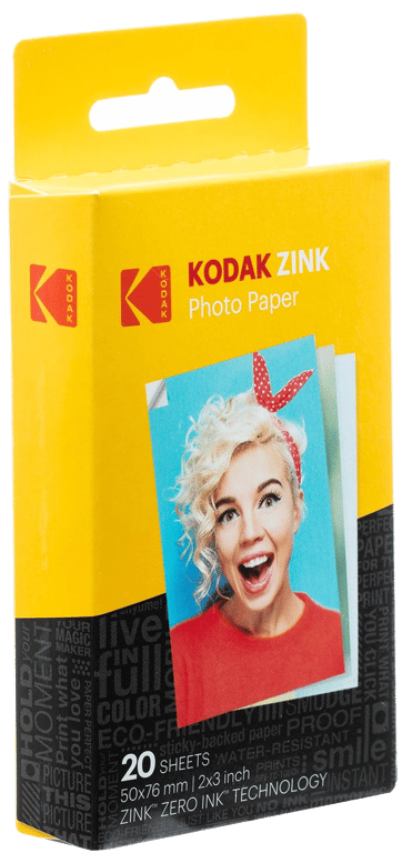 Pack de 20 Papiers photo Instantané Kodak Format 2x3