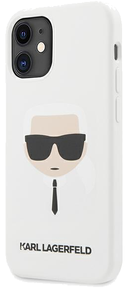 Étui Karl Lagerfeld pour iPhone 12 mini 5.4 blanc Silicone Karl`s Head