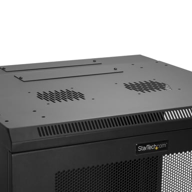 StarTech.com Armario Rack de Pared para Servidores 12U 19'' 4 Columnas y Estante 1U - Rack de Servidores de Montaje en Pared con Bisagra - Rack Ventilado para Equipo de Red