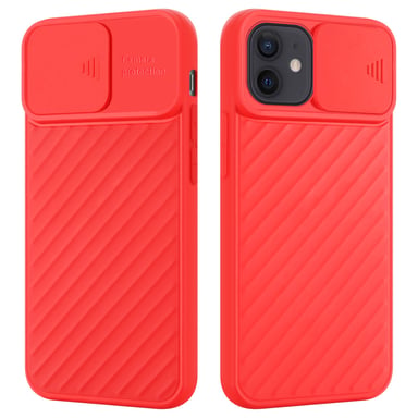 Coque pour Apple iPhone 12 MINI en MAT ROUGE Housse de protection Étui en silicone TPU flexible et avec protection pour appareil photo
