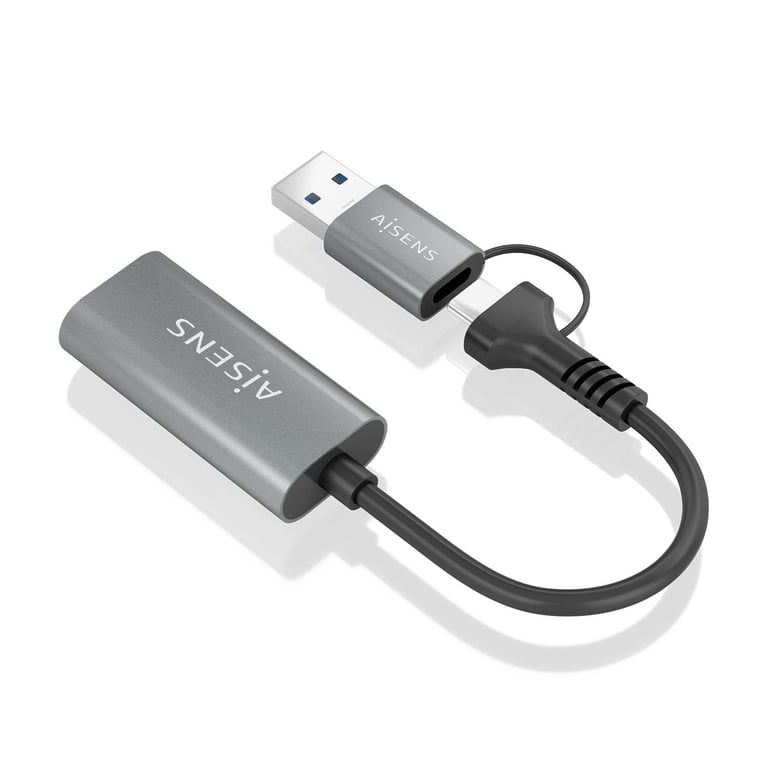 Convertisseur USB A+USB C vers HDMI Aisens Aluminium @60HZ USB A/ +USB C/ HDMIH 15cm Neuf - vue 2